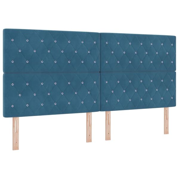 vidaXL T&ecirc;te de lit avec t&ecirc;te de lit Bleu fonc&eacute; 200 cm Cuir synth&eacute;tique