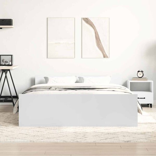 vidaXL Cadre de lit sans matelas blanc 120x190 cm