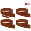 vidaXL Bordure de Pelouse 4 pcs Rouill&eacute; 450 x 0,05 x 15 cm