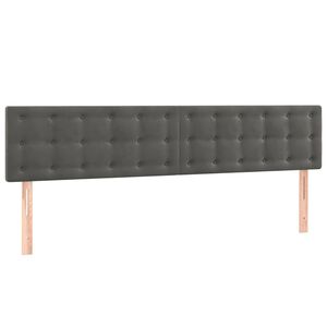 vidaXL T&ecirc;tes de lit Gris fonc&eacute; 200x5x78/88 cm Velours