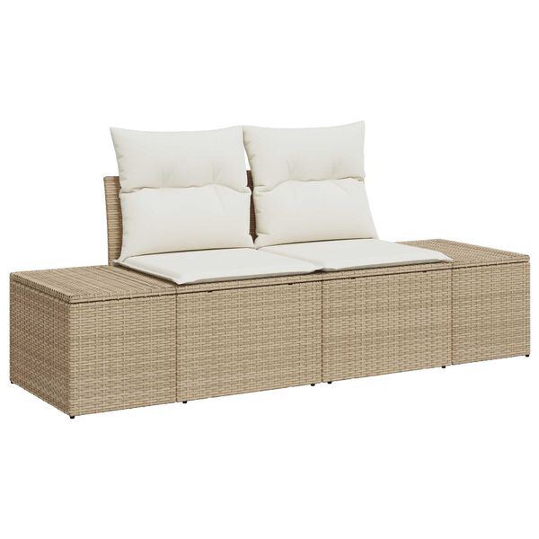 vidaXL Ensemble de canap&eacute; de jardin avec coussin 11 pcs Beige et cr&egrave;me