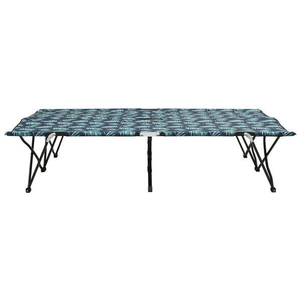 vidaXL Chaise longue pliable 2 places Motif de feuilles Acier