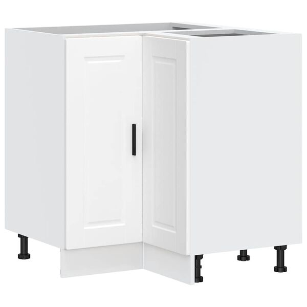 vidaXL Armoire d'angle de cuisine Porto blanc bois d'ing&eacute;nierie