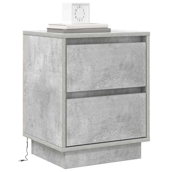 vidaXL Cabinet de chevet 2 pcs Gris b&eacute;ton 39 x 34,5 x 50 cm
