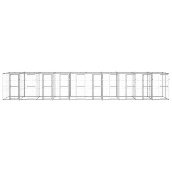 vidaXL Chenil ext&eacute;rieur Acier galvanis&eacute; 24,2 m&sup2;