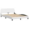 vidaXL Cadre de lit sans matelas Hvar blanc 140x190 cm similicuir