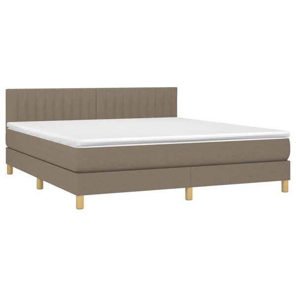 vidaXL Sommier &agrave; lattes de lit avec matelas Taupe 160x200 cm Tissu