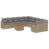 vidaXL Salon de jardin 11 pcs avec coussins beige r&eacute;sine tress&eacute;e