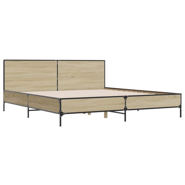 vidaXL Cadre de lit sans matelas ch&ecirc;ne sonoma 200x200 cm