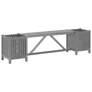 vidaXL Banc de jardin avec 2 jardini&egrave;res 150 cm bois d'acacia gris