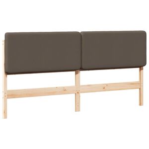 vidaXL T&ecirc;te de lit capitonn&eacute;e Marron et Taupe 200 cm Pin massif