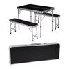 Redcliffs Ensemble de table pliable et 2 bancs de camping Noir