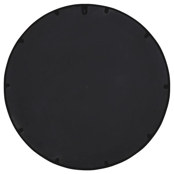 vidaXL Miroir de jardin Noir 60x4 cm Fer Rond utilisation ext&eacute;rieure