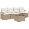 vidaXL Ensemble de Canap&eacute;s 5 pc 4-Nombre de places Beige et cr&egrave;me