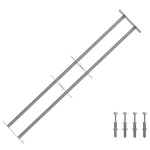vidaXL Grille de s&eacute;curit&eacute; pour fen&ecirc;tres avec 2 barres transversales