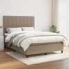 vidaXL Sommier &agrave; lattes de lit avec matelas Taupe 140x190 cm Tissu