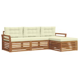 vidaXL Ensemble de canap&eacute;s d'ext&eacute;rieur 4 pc Naturel et Cr&egrave;me