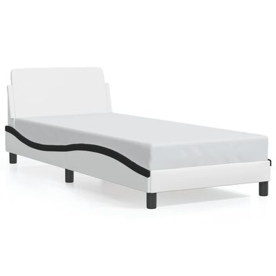 vidaXL Cadre de lit sans matelas blanc et noir 80x200 cm similicuir