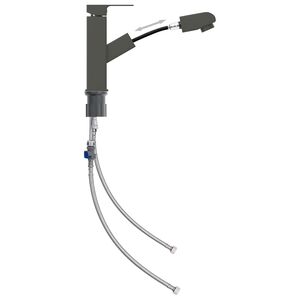 vidaXL Robinet de lavabo r&eacute;tractable Finition grise 157x172 mm