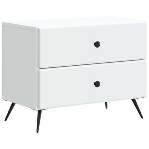 vidaXL Cabinet de chevet Blanc 62 x 34,5 x 47,5 cm Bois d'ing&eacute;nierie