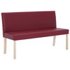 vidaXL Banc 139,5 cm Rouge bordeaux Similicuir