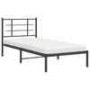 vidaXL Cadre de lit métal sans matelas avec tête de lit noir 90x190 cm