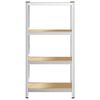 vidaXL &Eacute;tag&egrave;re de rangement 4 niveaux Argent&eacute; Acier et bois ing&eacute;nierie