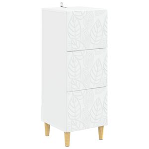 vidaXL Armoire &agrave; tiroirs 33 x 34,5 x 90 cm Bois d'ing&eacute;nierie Blanc