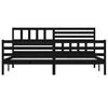 vidaXL Cadre de lit sans matelas noir bois massif 200x200 cm