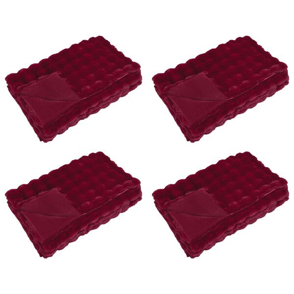 vidaXL Couverture en Fourrure de Lapin Synth&eacute;tique 4 pcs