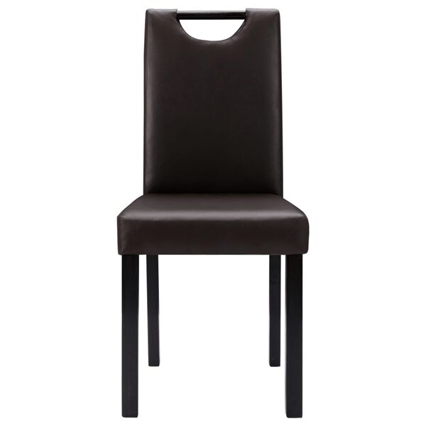 vidaXL Chaises &agrave; manger lot de 4 marron similicuir
