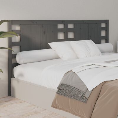 vidaXL Tête de lit Gris 146x4x100 cm Bois massif de pin