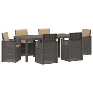 vidaXL Ensemble de salle &agrave; manger pour jardin 7 pc Gris clair et Taupe