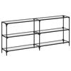 vidaXL Table console avec dessus en verre transparent 194,5x30x81 cm