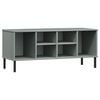 vidaXL &Eacute;tag&egrave;re &agrave; chaussures pieds en m&eacute;tal Gris 106x35x45 cm Bois OSLO