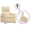 vidaXL Fauteuil de massage Cr&egrave;me Tissu