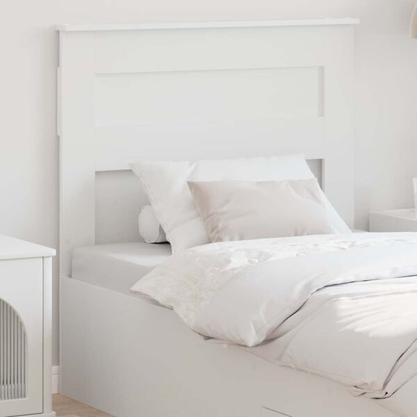 vidaXL T&ecirc;te de lit avec t&ecirc;te de lit Blanc 75 cm Bois d'ing&eacute;nierie