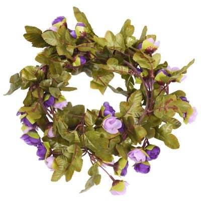 vidaXL Guirlandes de fleurs de Noël 6 pcs violet clair 215 cm