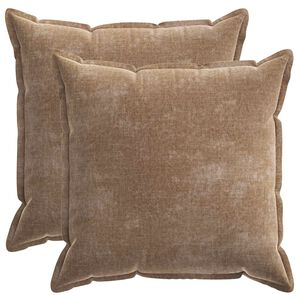 vidaXL Housse de coussin 2 pcs HOUTEN Marron 60 x 60 cm Tissu Chenille
