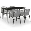 vidaXL Ensemble &agrave; manger de jardin 5 pcs Gris