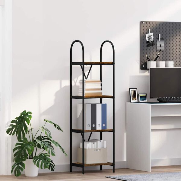 vidaXL &Eacute;tag&egrave;re Ch&ecirc;ne fum&eacute; 40 x 30 x 146 cm Bois d'ing&eacute;nierie