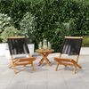 vidaXL Chaises de jardin lot de 2 noir bois d'acacia et polypropylène