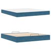 vidaXL Cadre de lit avec matelas avec matelas 2 pcs Bleu Velours