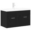 vidaXL Armoire de salle de bain Ch&ecirc;ne noir 80 x 38,5 x 46 cm