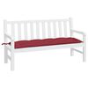 vidaXL Coussin de banc de jardin rouge bordeaux 150x50x7 cm