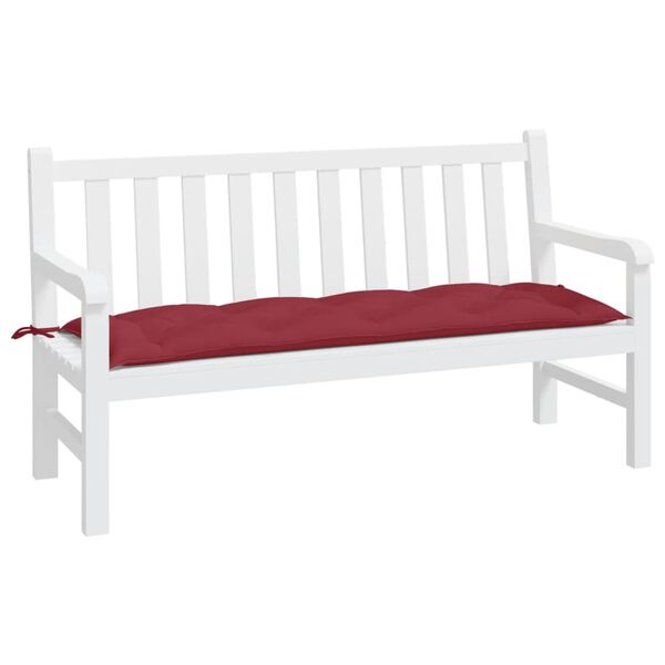 vidaXL Coussin de banc de jardin rouge bordeaux 150x50x7 cm