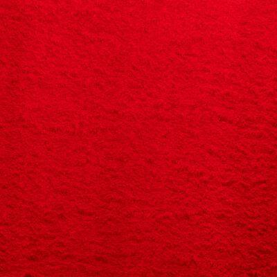 vidaXL Tapis HUARTE à poils courts doux et lavable rouge Ø 160 cm