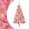 vidaXL Sapin de No&euml;l artificiel pr&eacute;-&eacute;clair&eacute; Rose 180 cm PVC