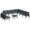 vidaXL Ensemble de canap&eacute; de jardin 10 pc Noir Acier