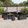 vidaXL Ensemble de canap&eacute; de jardin 13 pcs Noir polyrotin